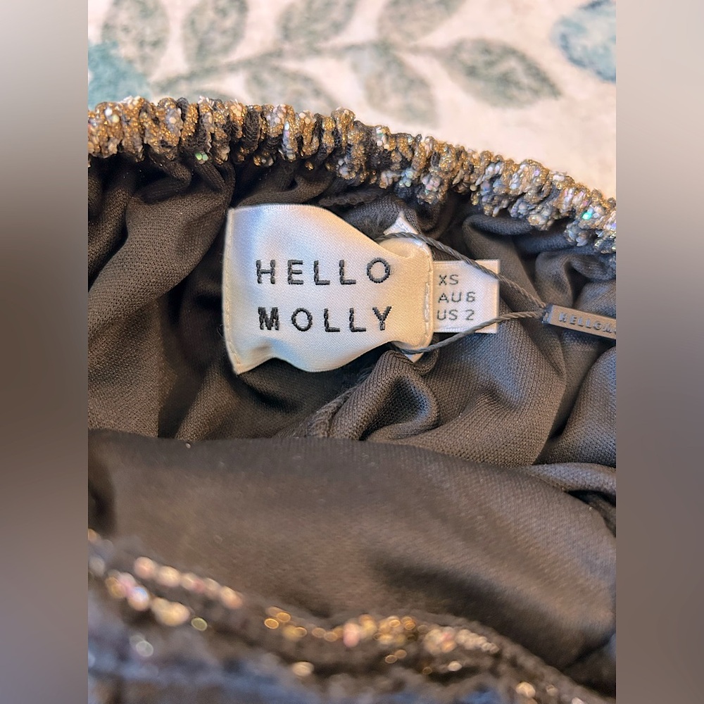 Hello Molly Black and Gold Sparkly Goddess Prom Dress - Picture 15 of 16